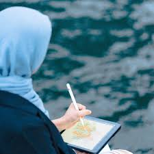 Portrait of a famous author with glasses and a book